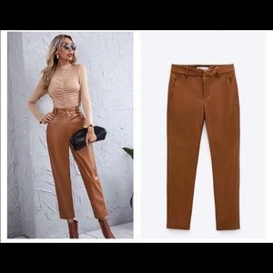 NWT ZARA FAUX LEATHER PANTS